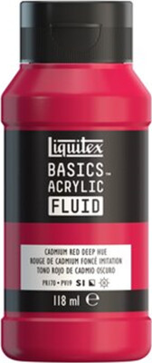 Liquitex - Basics Fluid Akrylmaling - Cadmium Red Deep Hue 118 ML