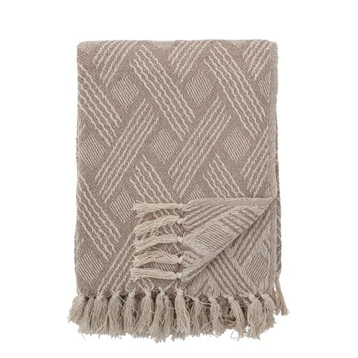 Bloomingville Ghina Plaid, Natur/Råhvid, 130x160 cm