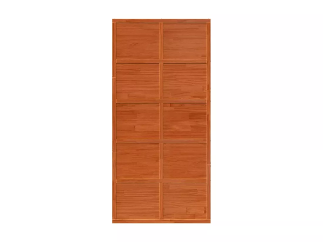 Porte de grange marron cire 100x208 cm bois massif de pin