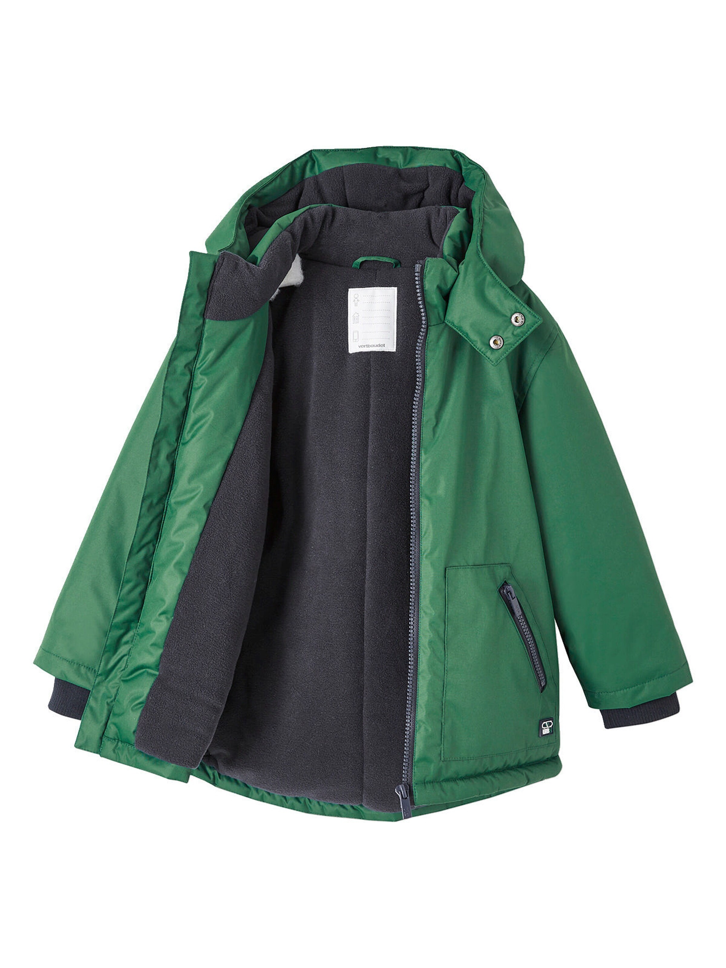 Vertbaudet Jungen Winterjacke mit Kapuze grün