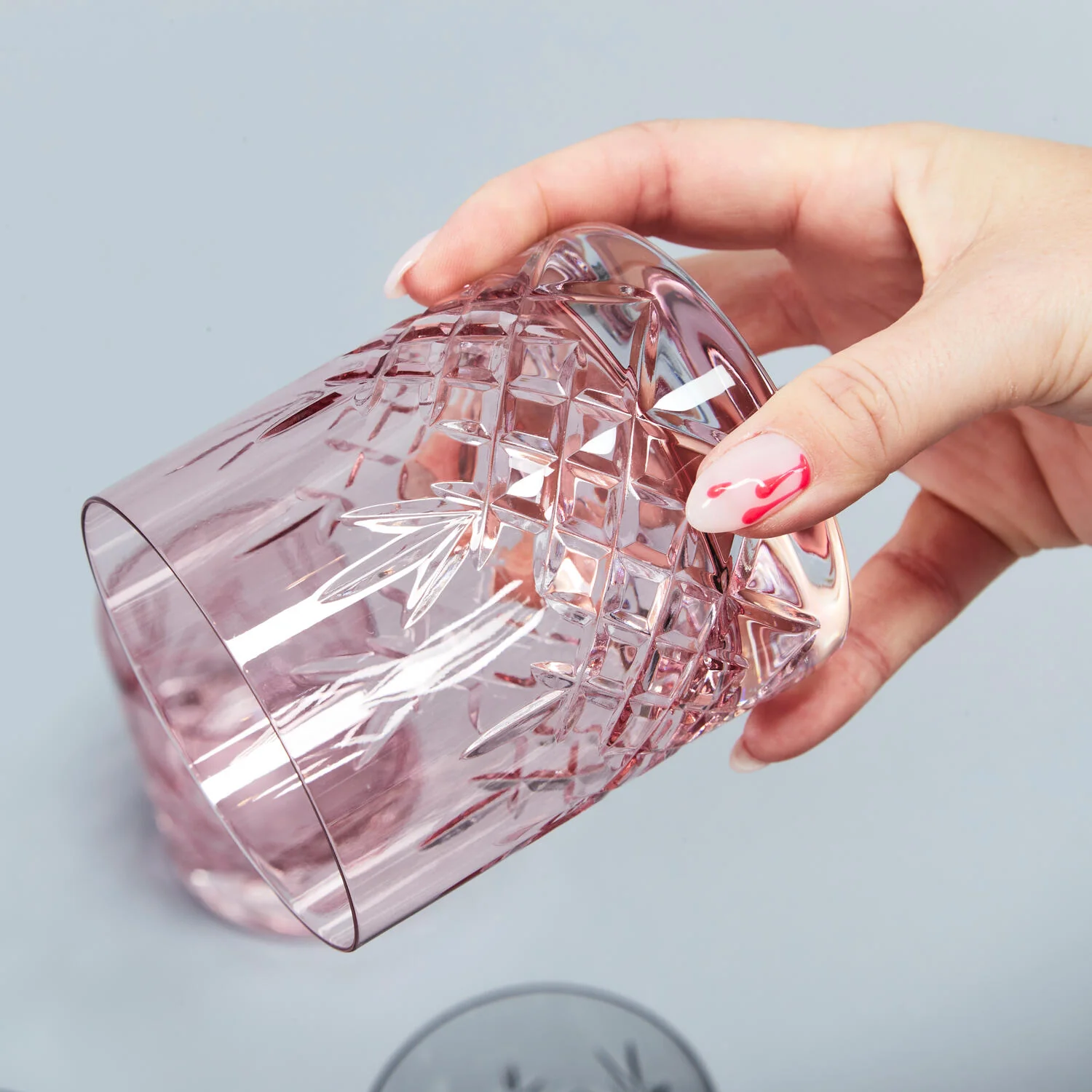 Frederik Bagger  Crispy Lowball Topaz vandglas, pink, 2 stk - 38 cl