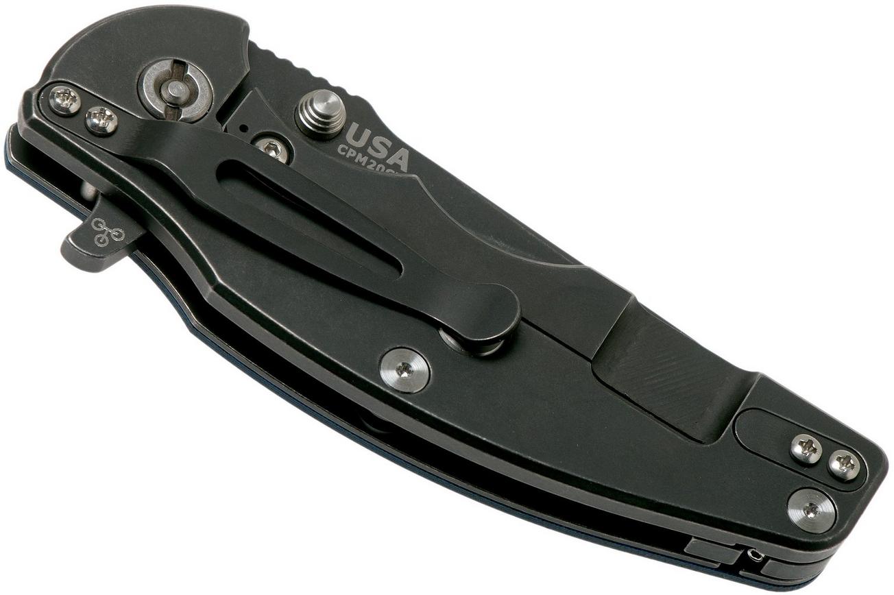 Rick Hinderer Jurassic Slicer Battle Black, Blue/Black G10 CPM 20CV zakmes