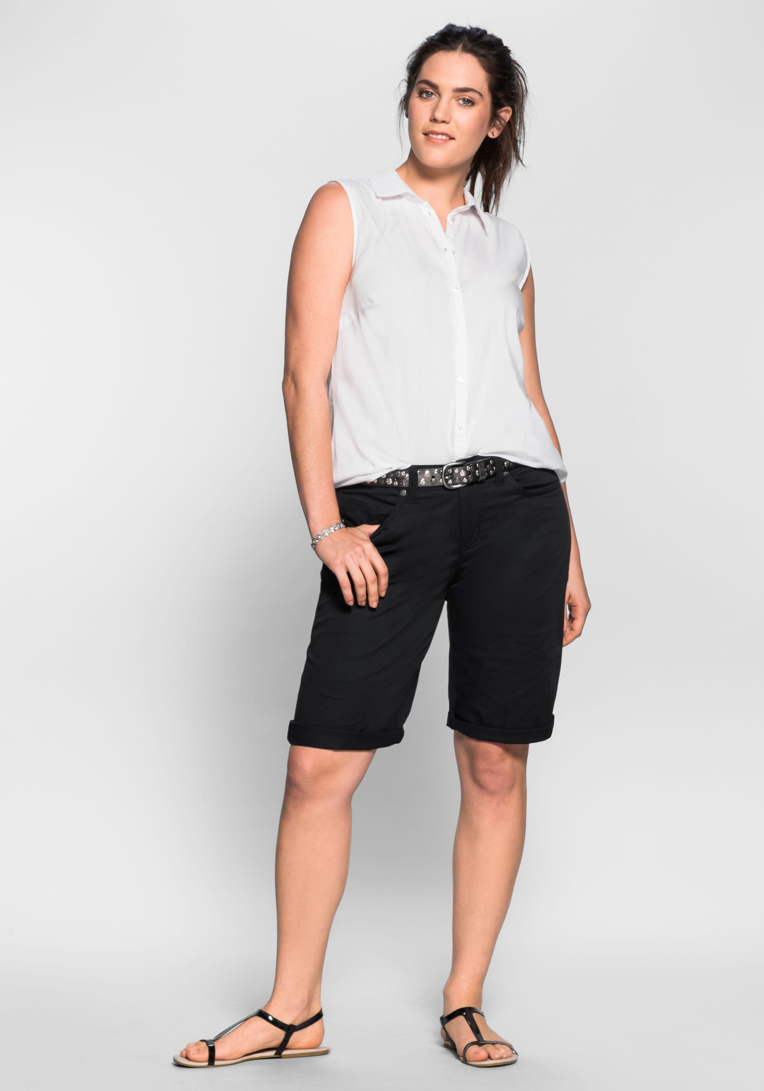 Bermudas in 5-Pocket-Form, aus Baumwoll-Twill