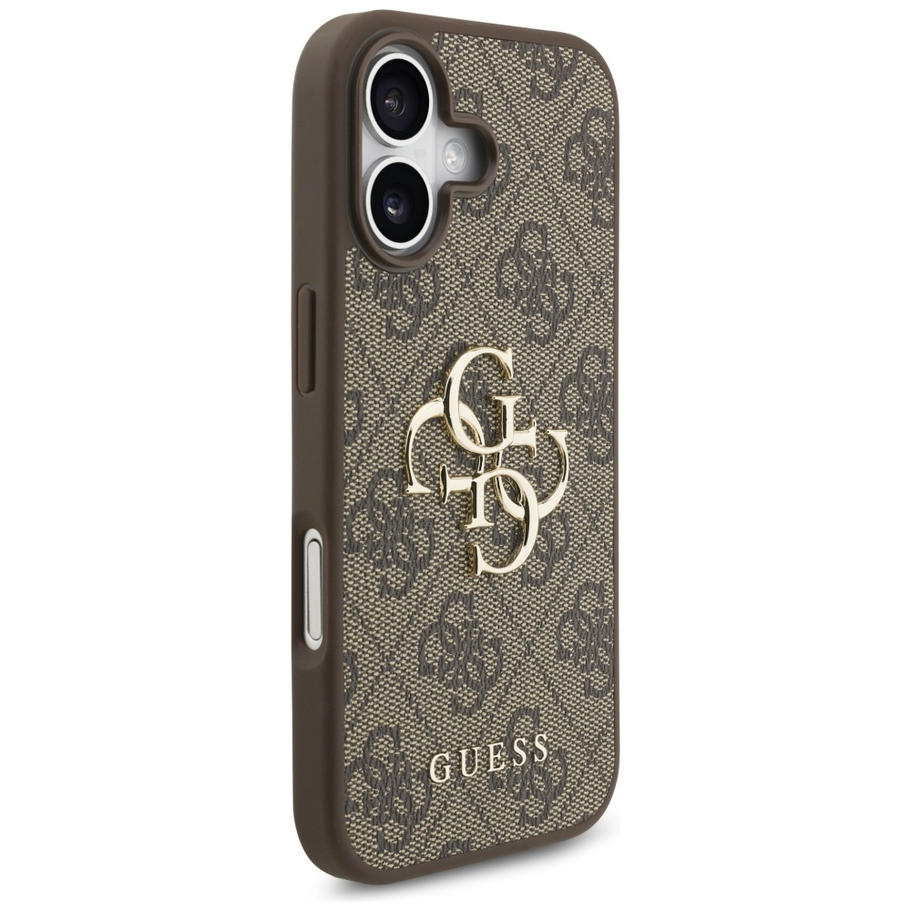 iPhone 17 Leder Hardcase Hülle 4G Big Metal Logo (GUHCP17S4GMGBR) - Braun