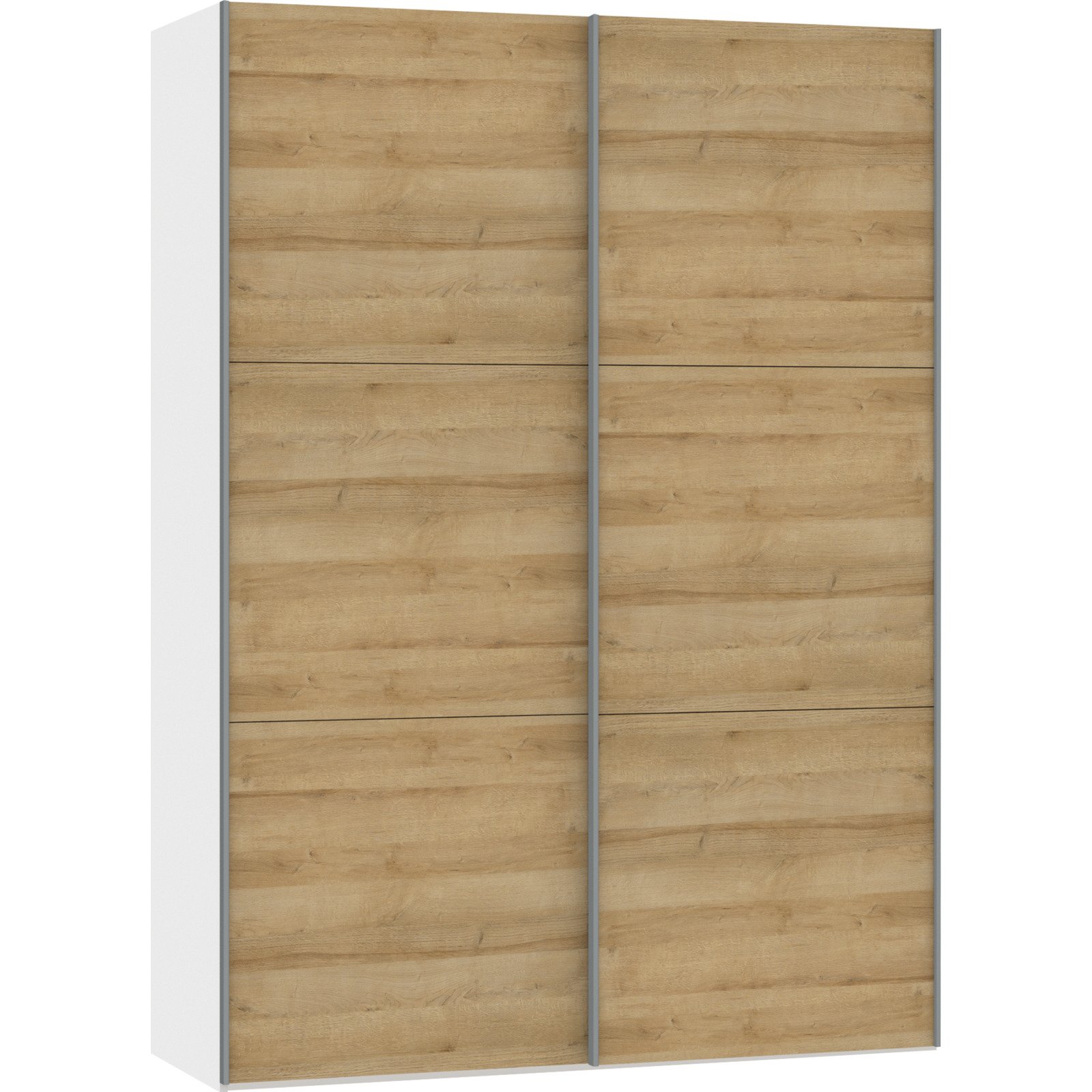 Schwebetürenschrank Schweizer 138 Eiche Natur weiss 253 x 215 x 65 cm, 253 cm