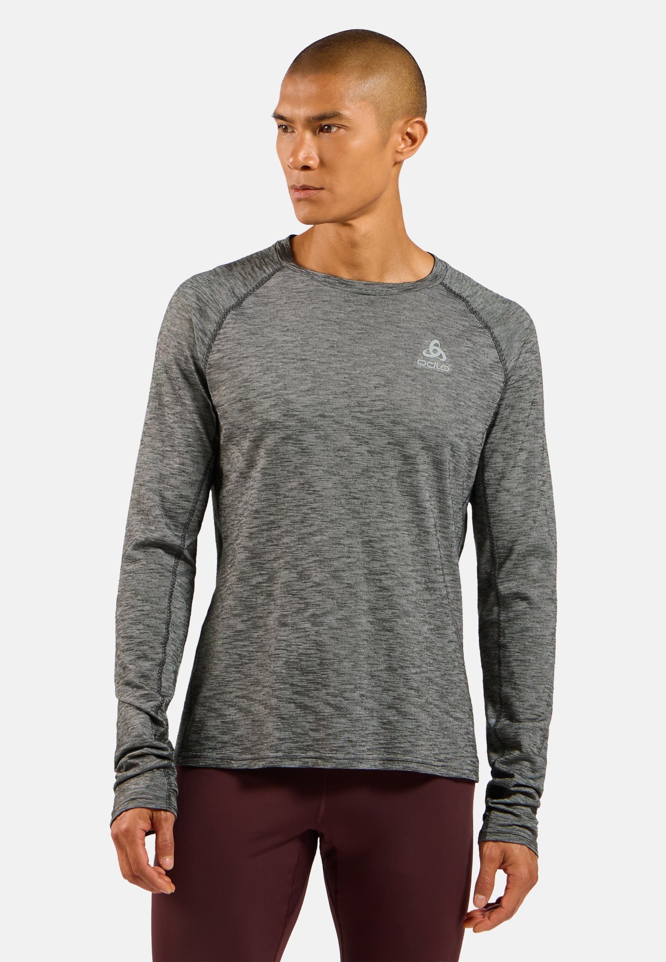 Langärmeliges X-Alp Performance Wool 115 Trailrunning-Shirt in grey melange