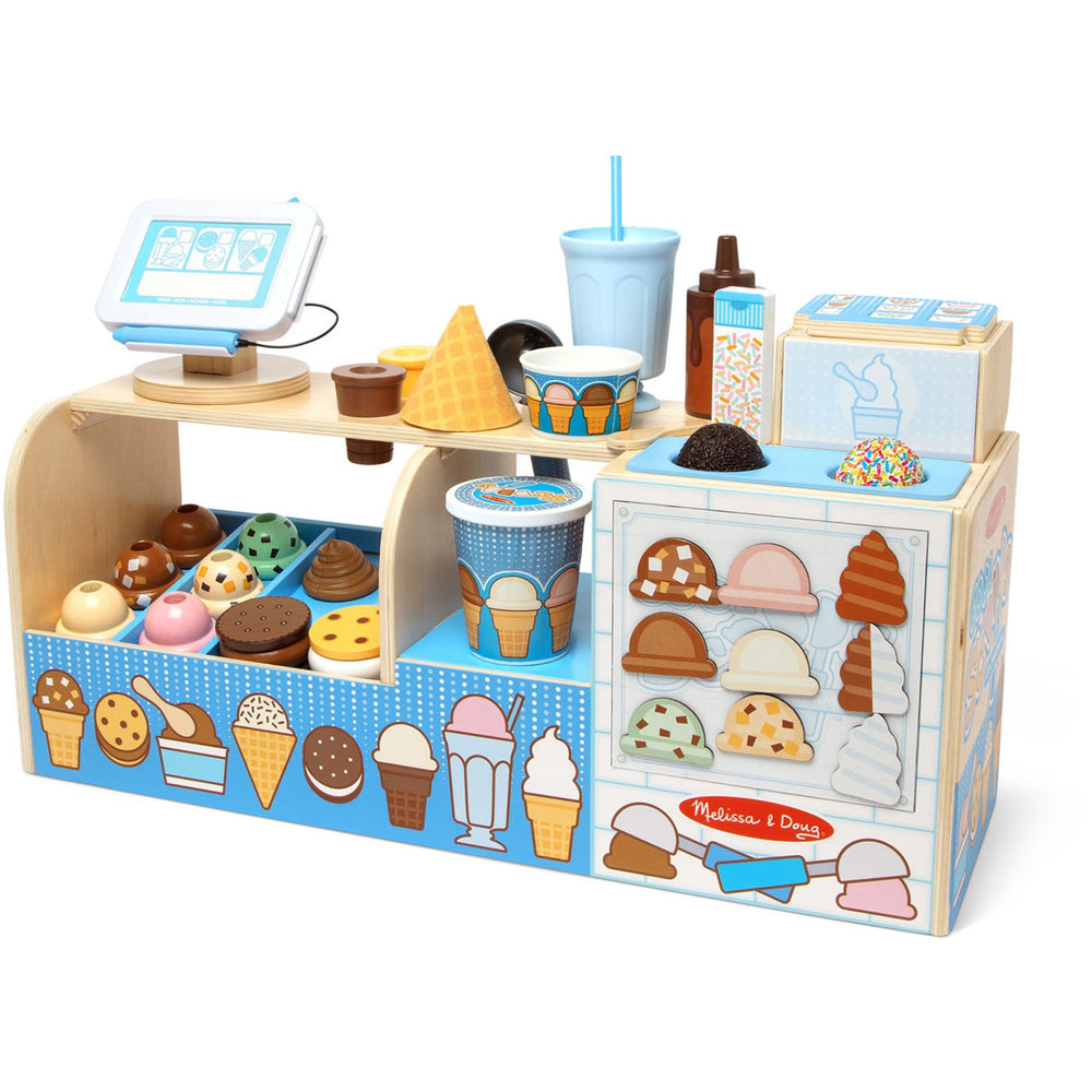 Køb Melissa & Doug Multifarvet Cool Scoops Ice Creamery Wooden Counter