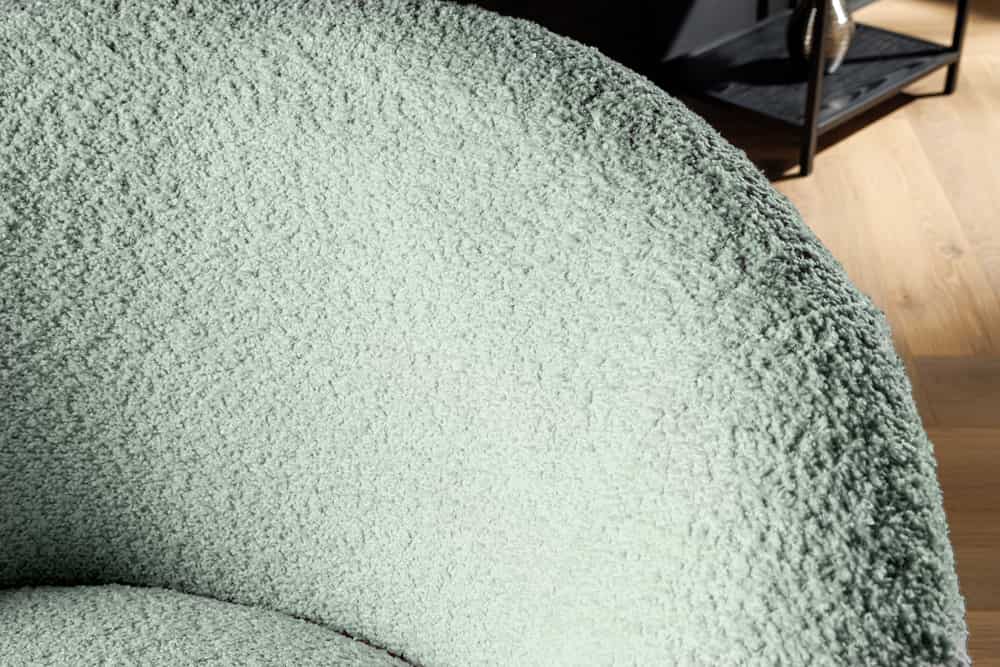 Drehbarer Design Sessel ALPINE salbei Bouclé 360° mit Armlehnen