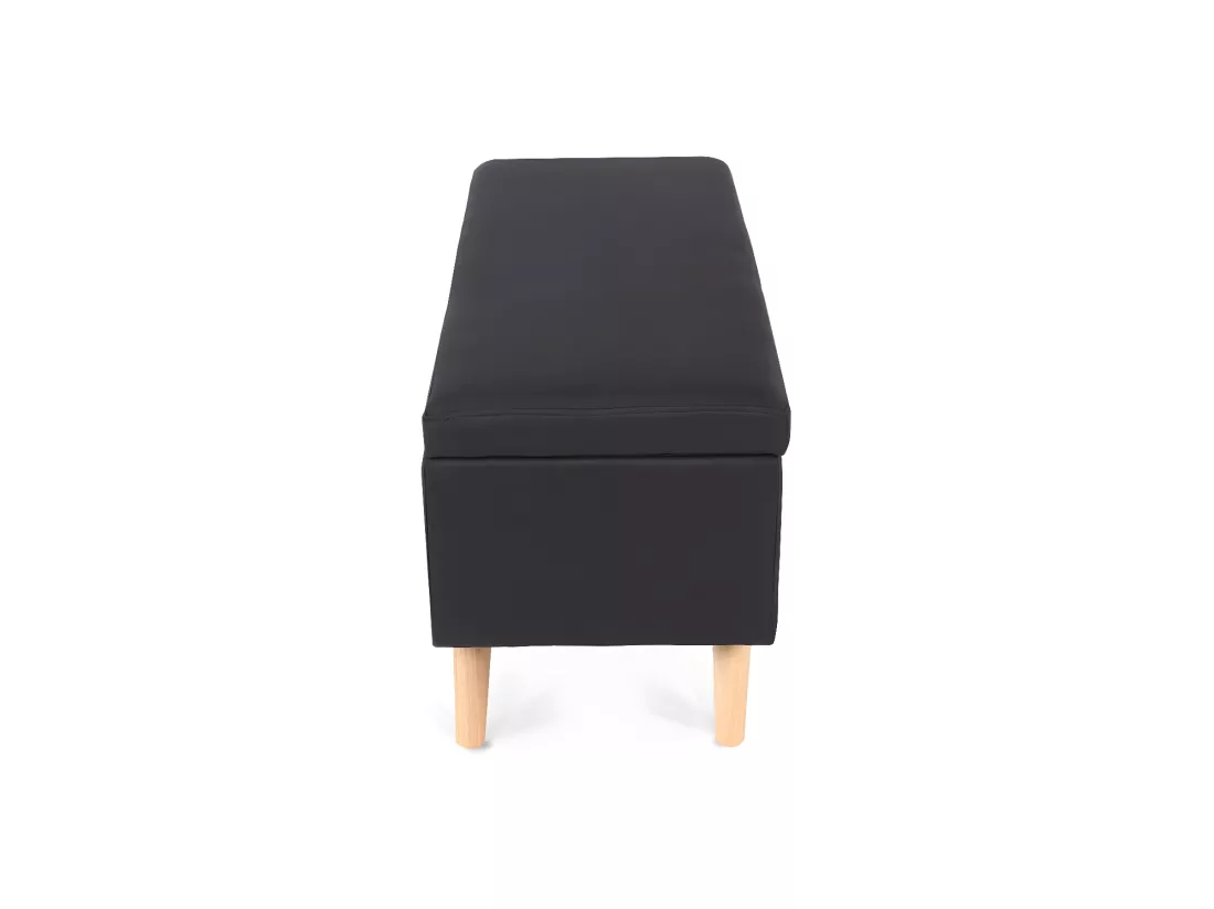 Banquette coffre de style scandinave Eline tissu noir