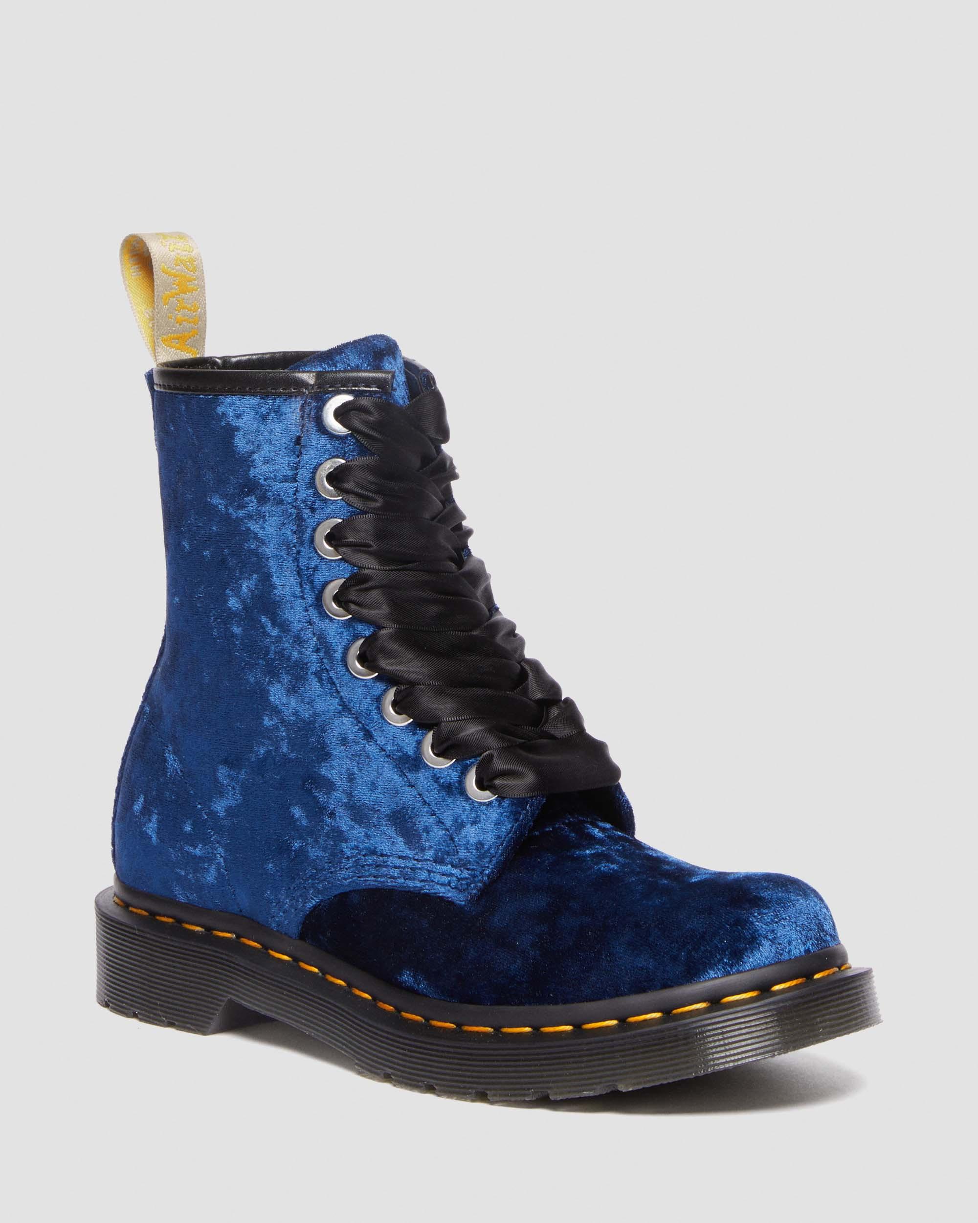 Vegan 1460 Women's Crushed Velvet Lace Up Boots