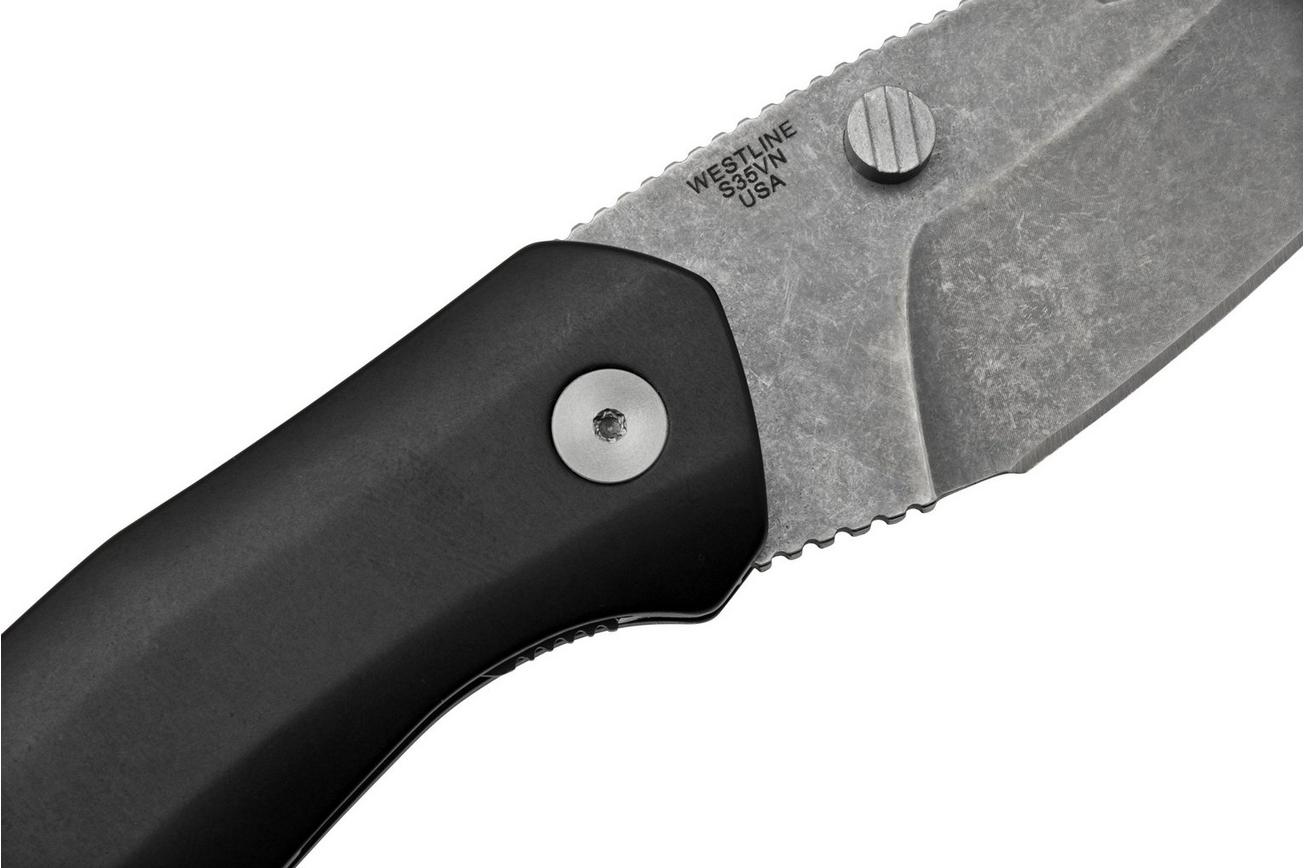 Case Westline 36550 Black Anodized Aluminum, Drop Point Blade S35VN, zakmes