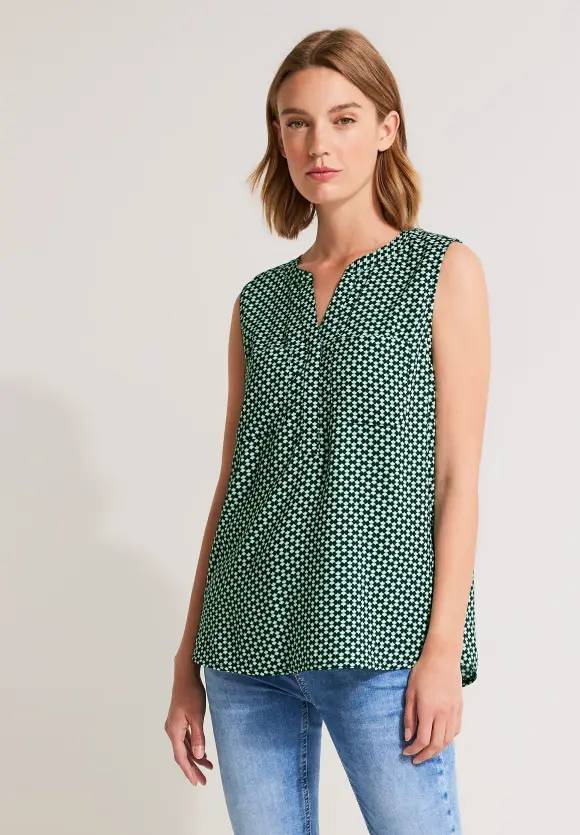 Minimalprint Blusentop - cool vintage green