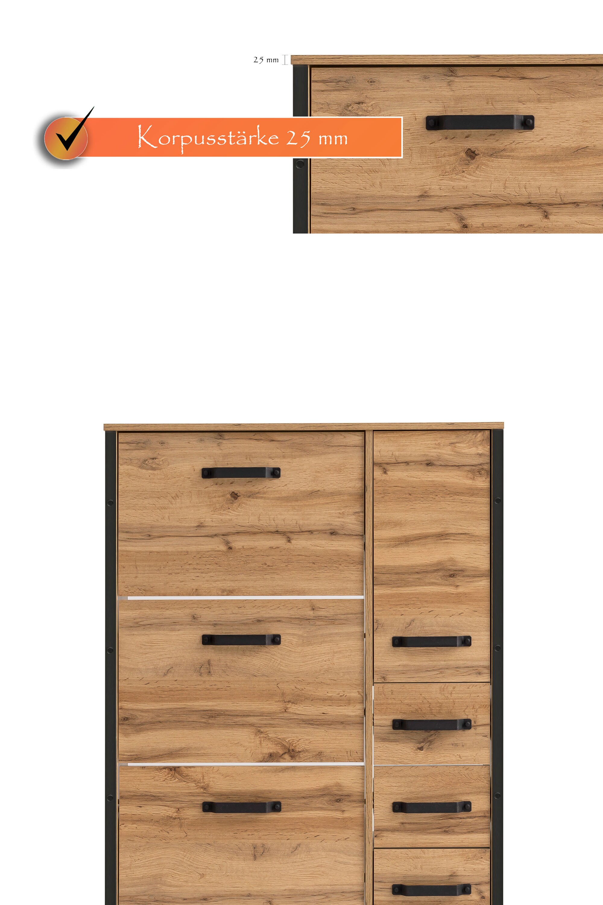 Schuhschrank Hako mit Stiefelfach und Schubkasten