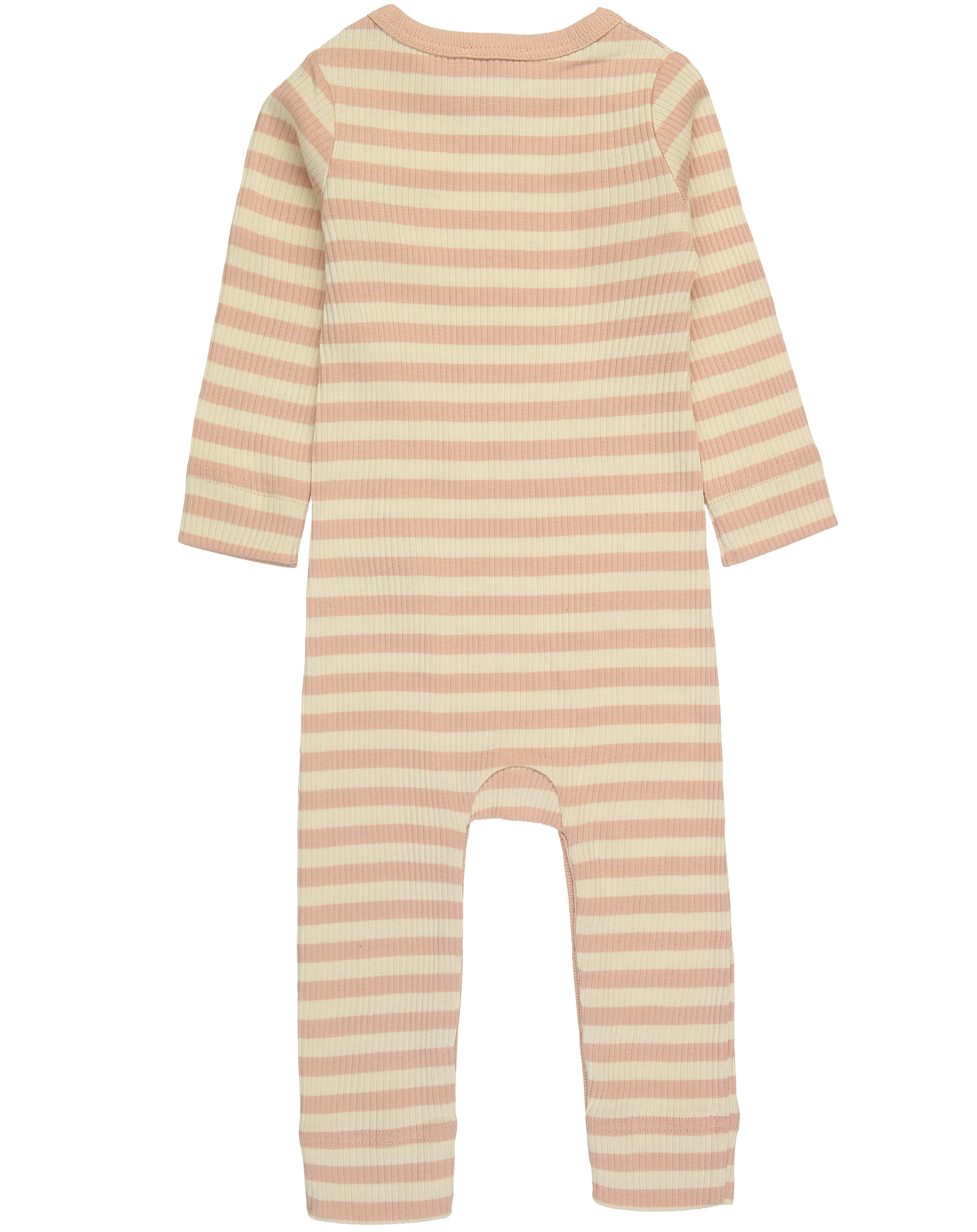 Strampler RIB STRIPE ohne Fuß in rose/offwhite