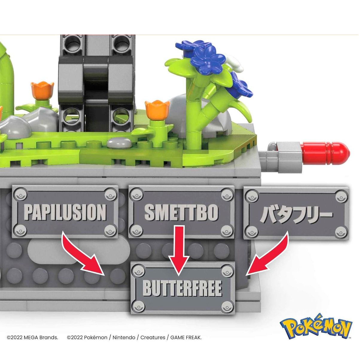 Mattel HKT22 - Mega - Pokémon - Bewegliches Smettbo mit 582 Teilen