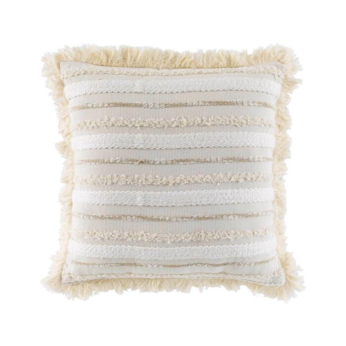 COUSSIN FRANGES 40X40CM COTON ATLAS NATUREL