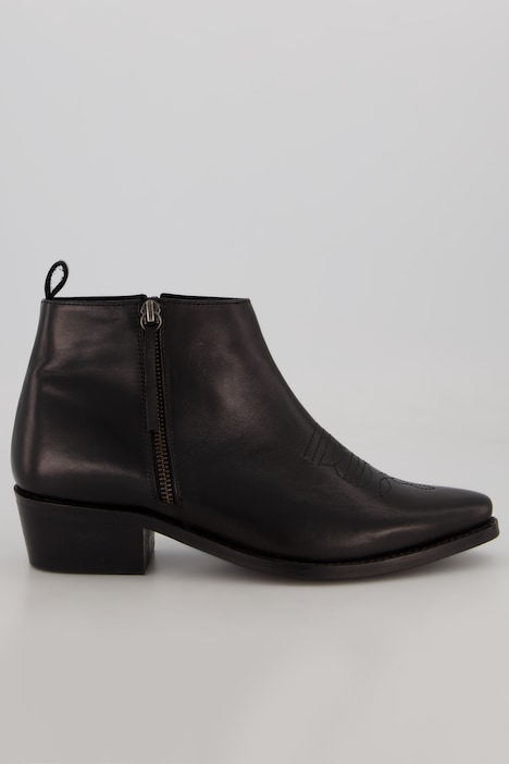 Leder-Stiefelette, Ankle höhe, stitching