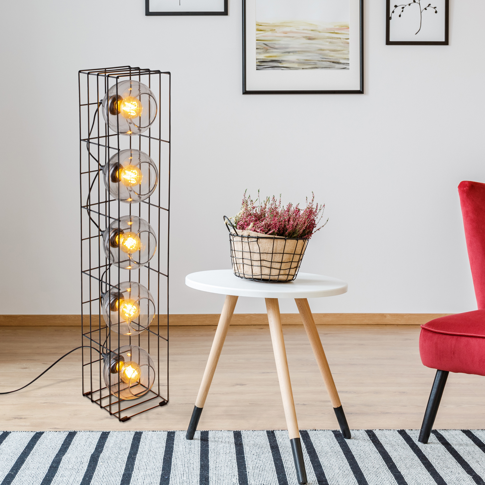 Stehleuchte CESTA -schwarz - Glas - 95 cm