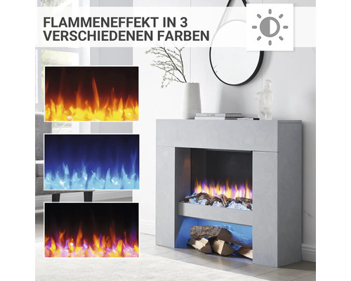 Elektrische haard Balderia Naran grijs 2000 watt incl. afstandsbediening