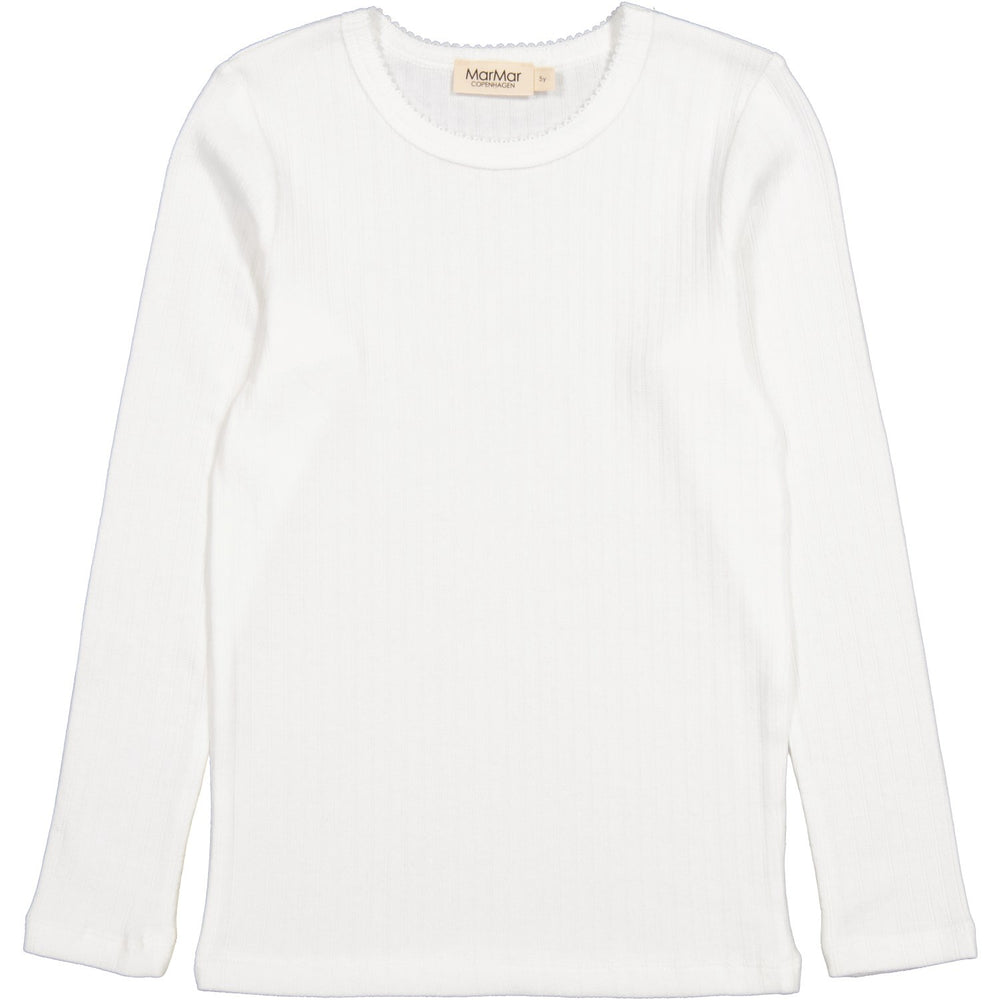 Køb MarMar Modal Pointelle Gentle White Tamra Bluse