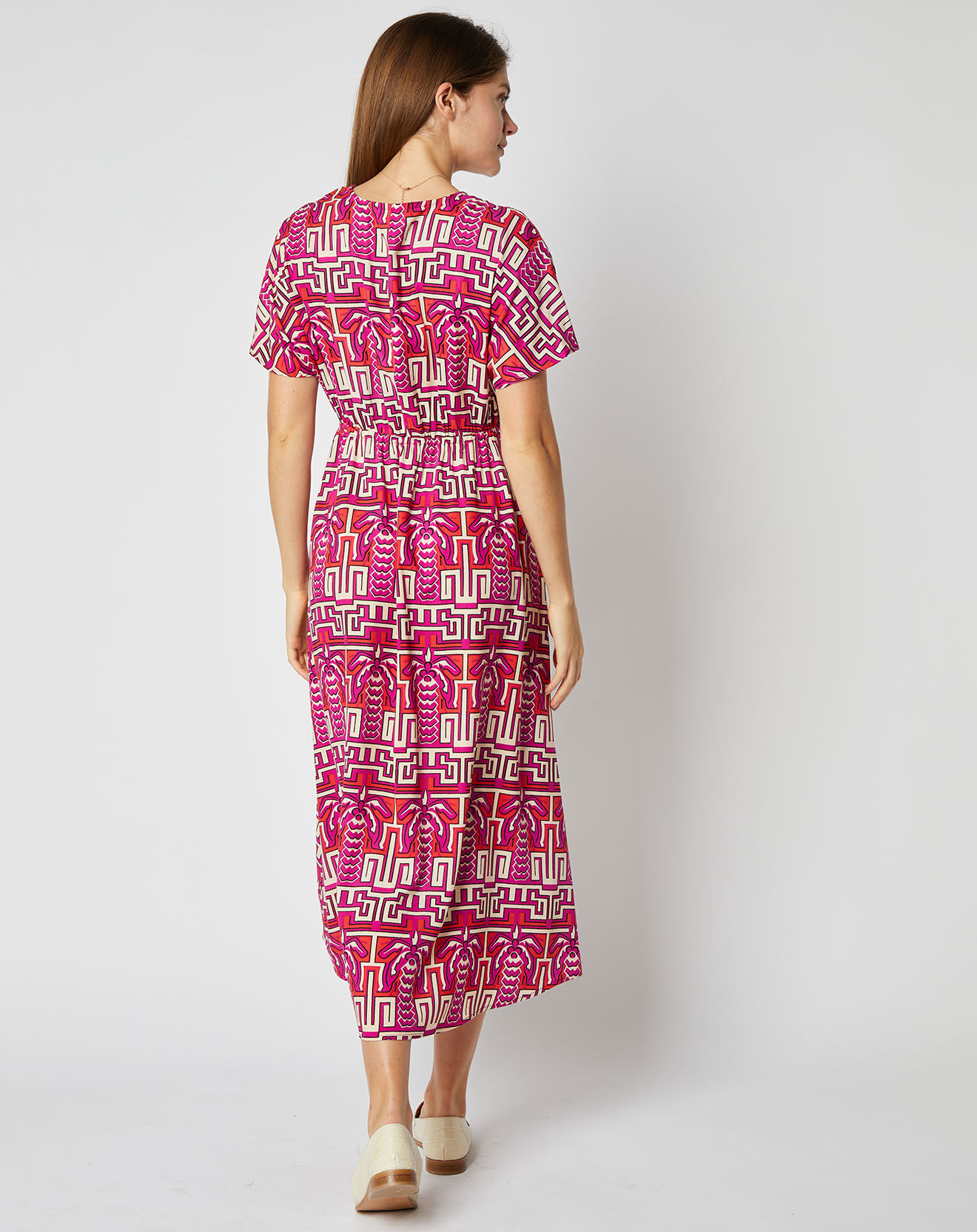 An'ge Robe mi-longue Camille cache-cœur framboise/rouge