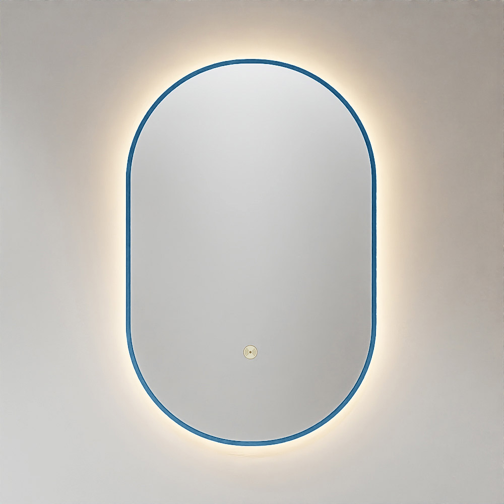Mondiaz Glow ovale spiegel 45x90cm met verlichting jeans