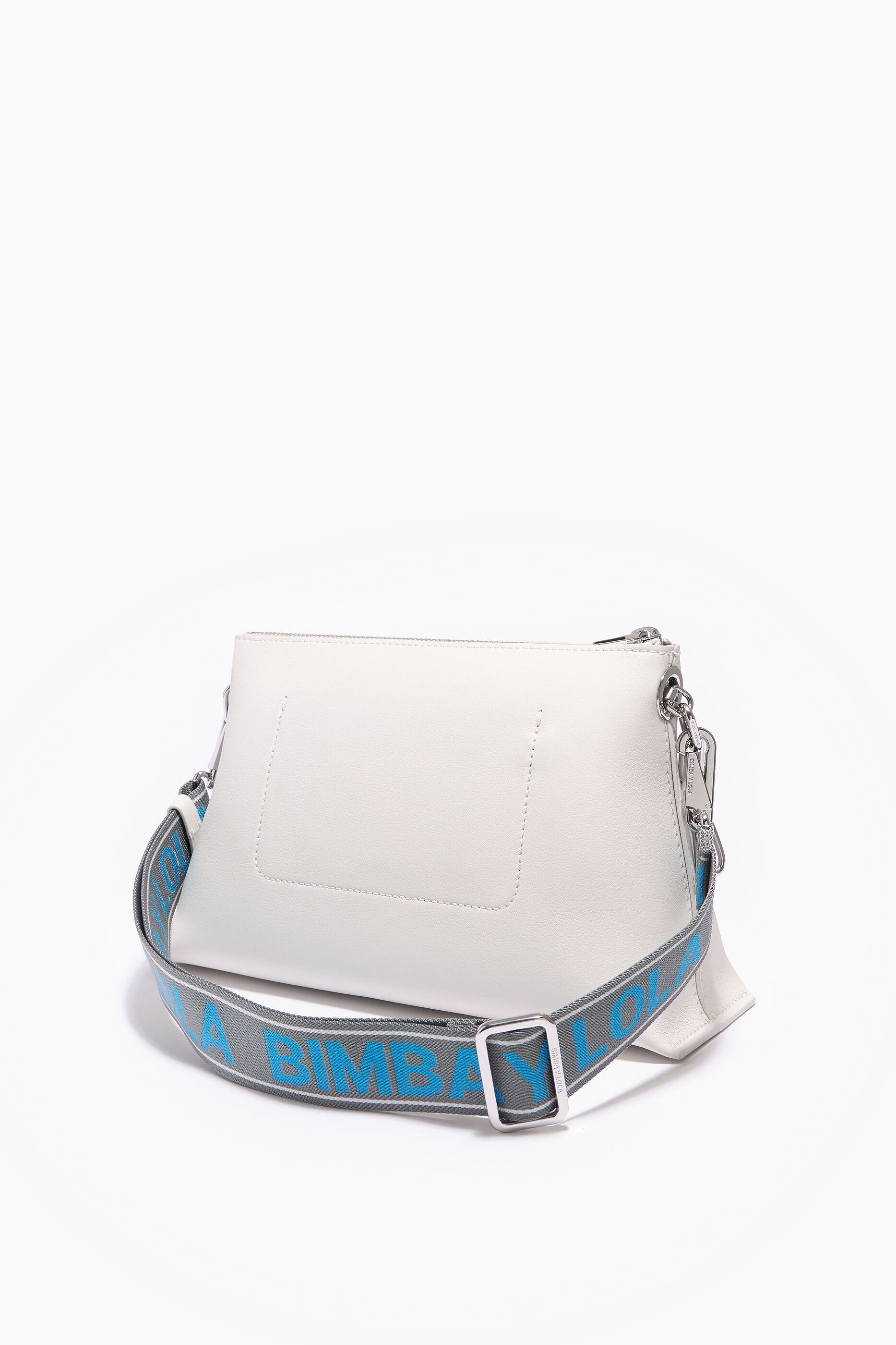 Bolsa trapezoidal tamanho M em couro off-white