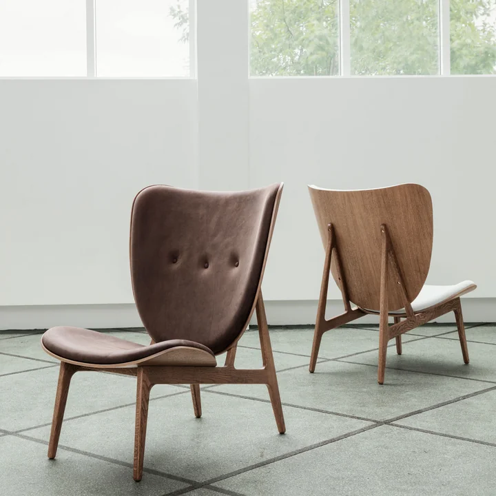 Norr11 - Elephant Lounge Sessel, Eiche geräuchert / Schaffell off-white