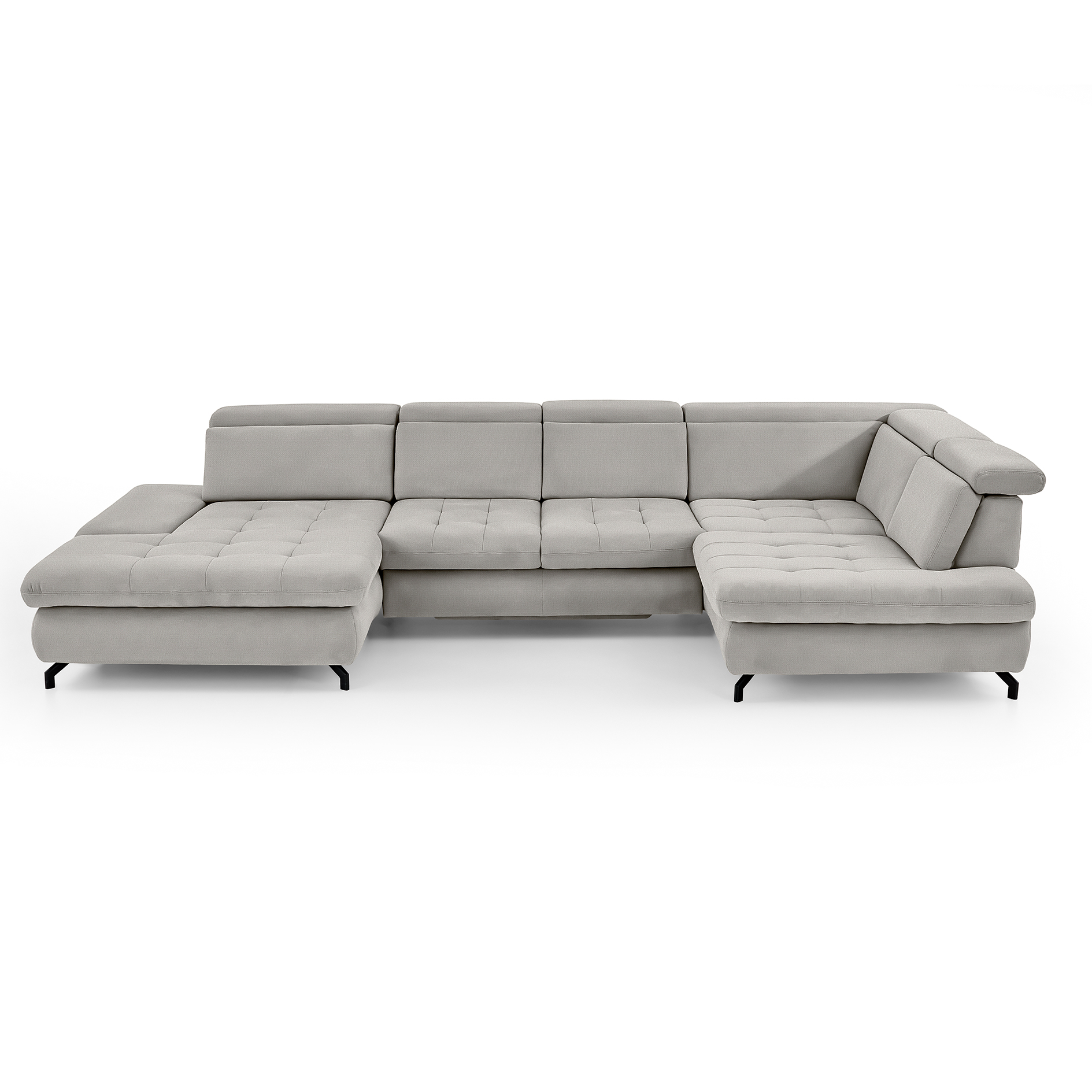 polsterpower Wohnlandschaft - Calido silber - Basismodell - Canapé links