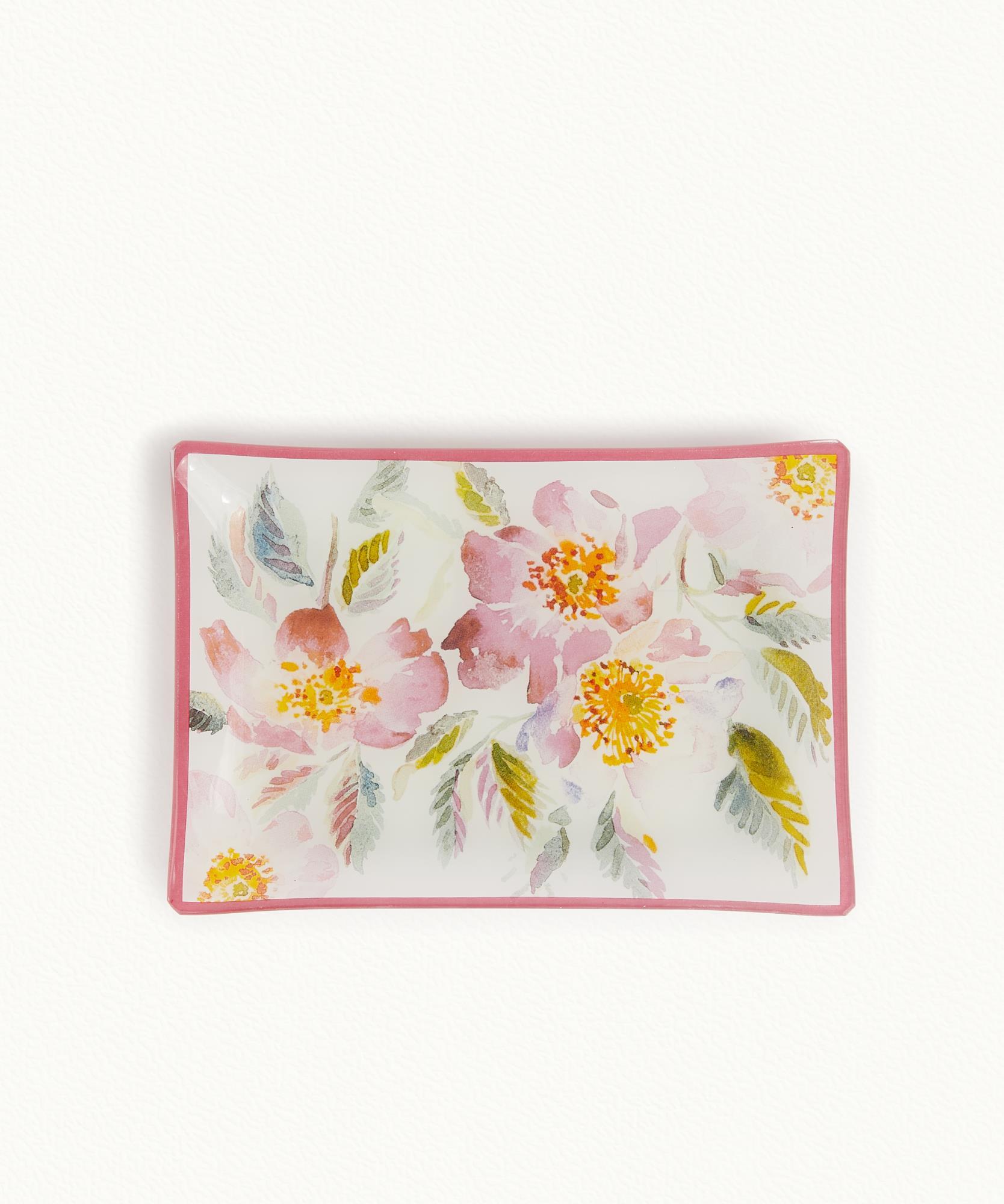 Porte savon Eglantine  Verre décoré - 10 × 14,5 cm
