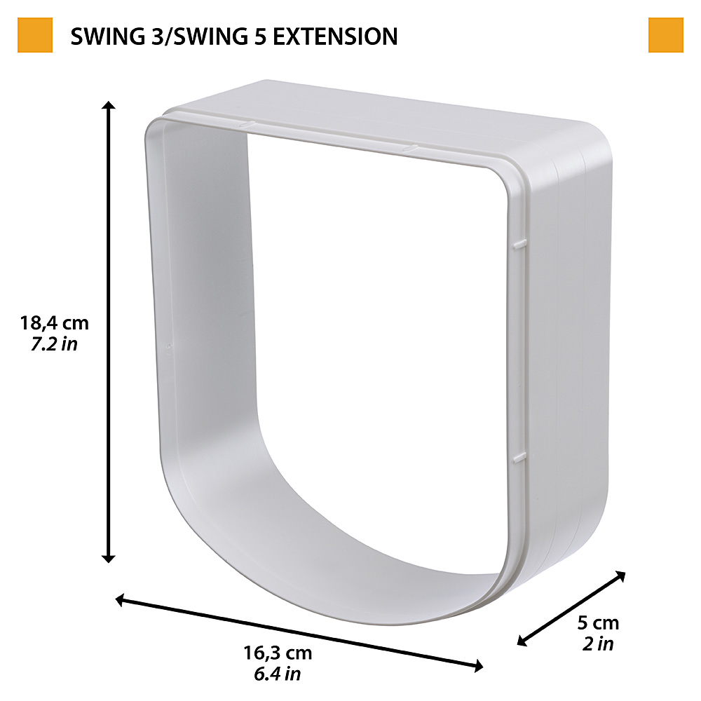 Ferplast extension pour porte pour petits chiens et chats chatière basculante swing 3 et 5 extension, 16,3 x 5 x h 18,4 cm,