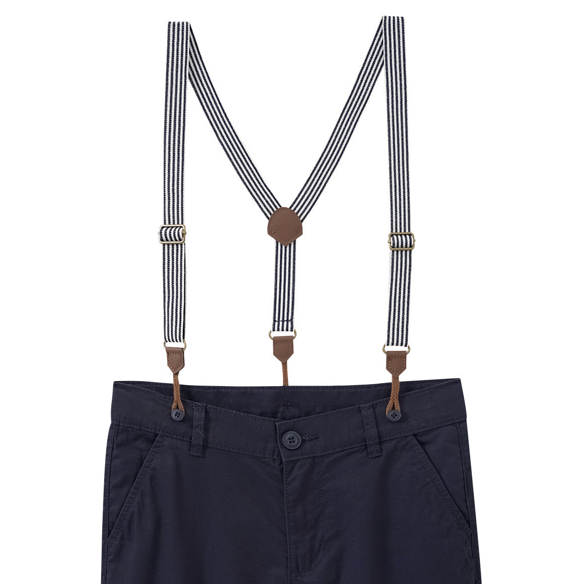 Yigga Jungen Chinoshorts mit Hosenträgern dunkelblau