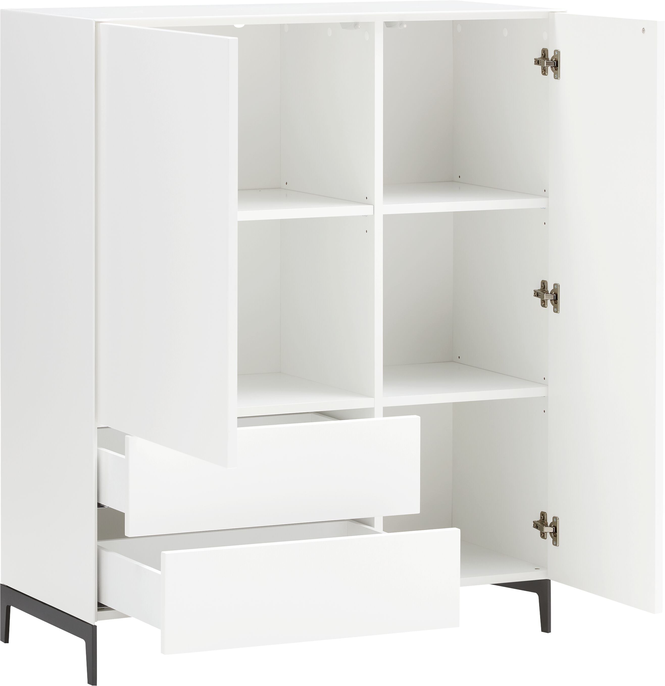 LUX Highboard - Weiss / B: 100.0 cm x T: 46.0 cm x H: 123.5 cm