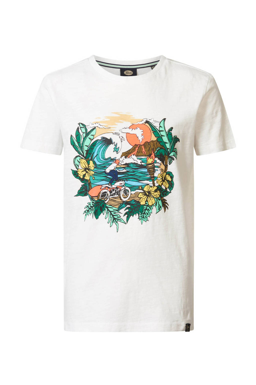 Petrol Industries T-shirt met printopdruk wit