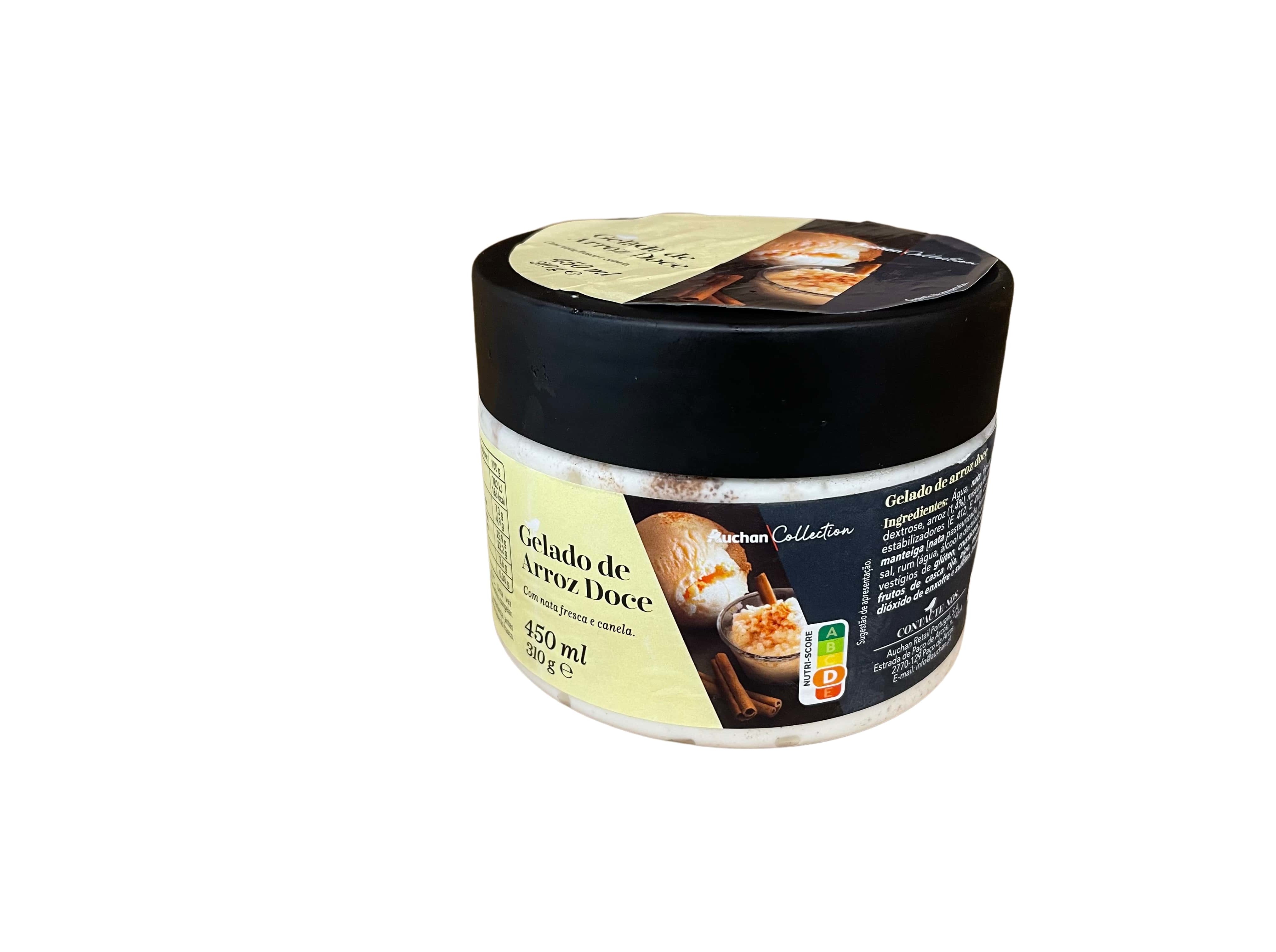 GELADO AUCHAN COLLECTION ARROZ DOCE 450ML
