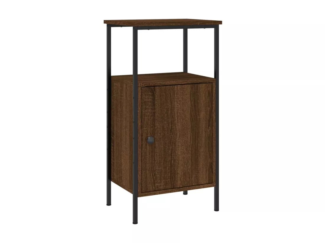 Table de chevet chêne marron 41x31x80 cm bois d'ingénierie