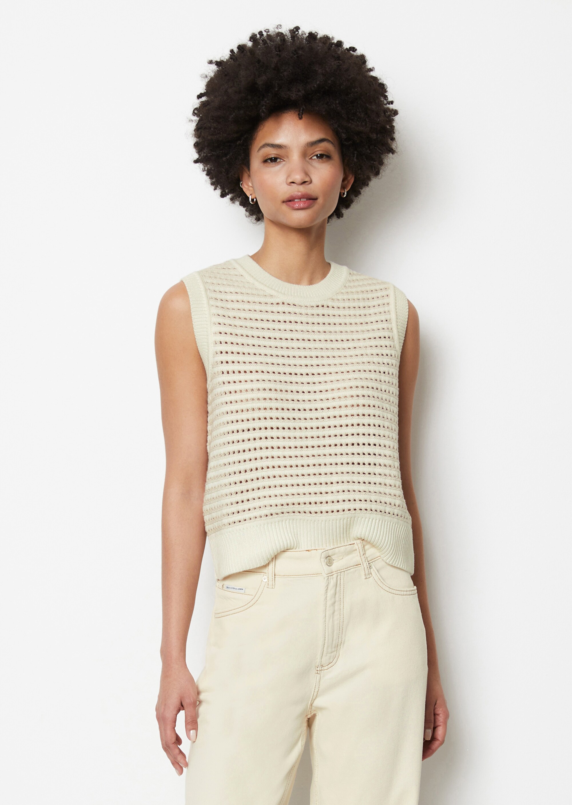 DfC Ajour-Pullunder regularaus Organic Cotton-Garn