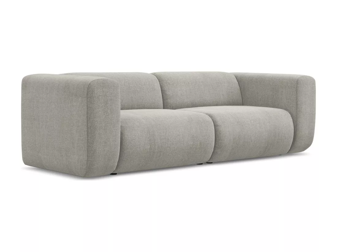 Canapé modulable 3 places en tissu chenille - beige - EKAHI
