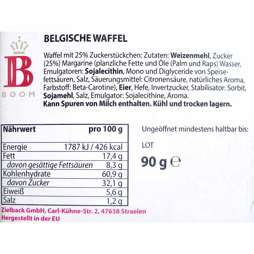 28x Boom belgische Waffel á 90g=2520g MHD:9.2.25
