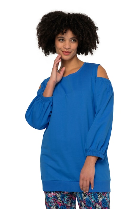 Sweater, Schulter CutOut, Rundhals, Ballonärmel