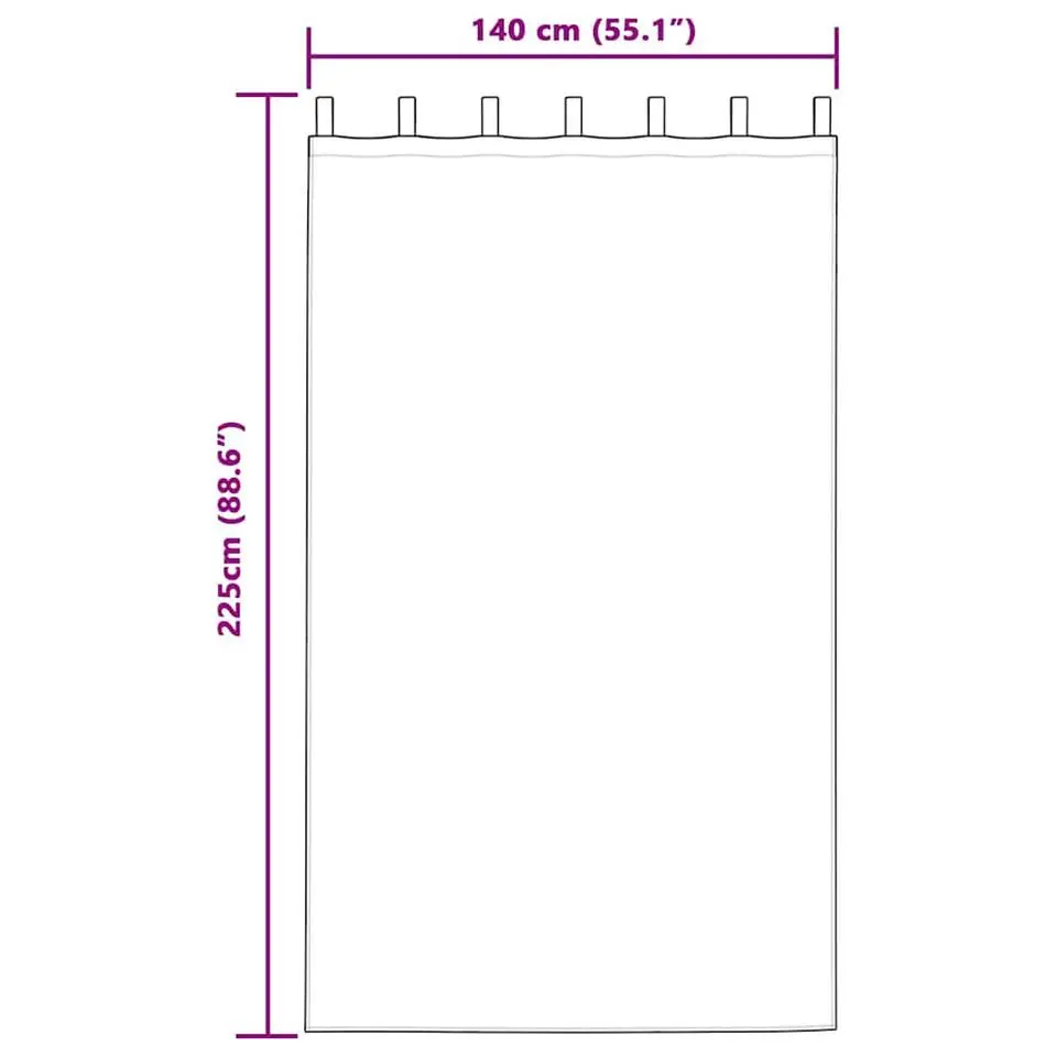 vidaXL Gordijnen met lussen - Verduisterend - Zwart Fluweel - 140x225 cm - 2 St.