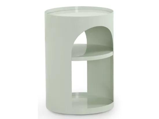 Table d'appoint en métal blanc