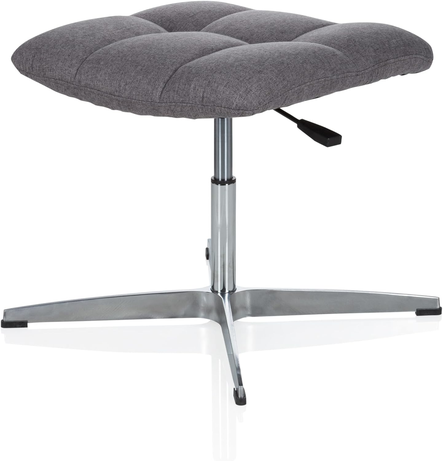 hjh OFFICE 670934 Retro Hocker SARANTO Stoff Grau Home-Office Sitzhocker höhenverstellbar