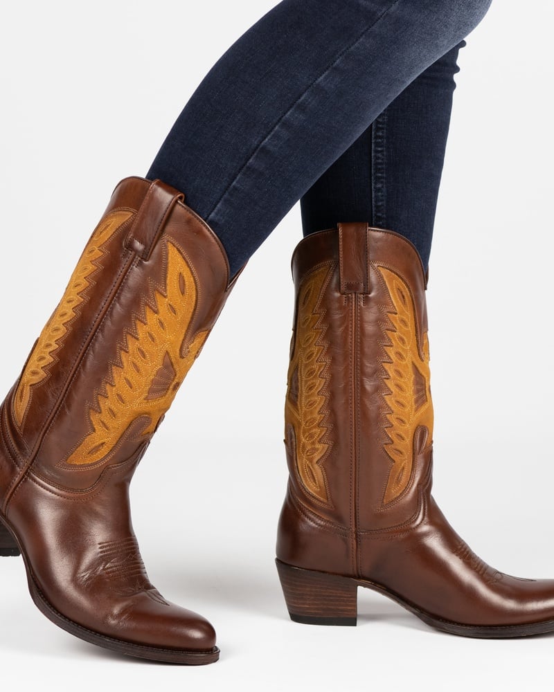 Sendra Debora Flex Cowboylaarzen  - cognac