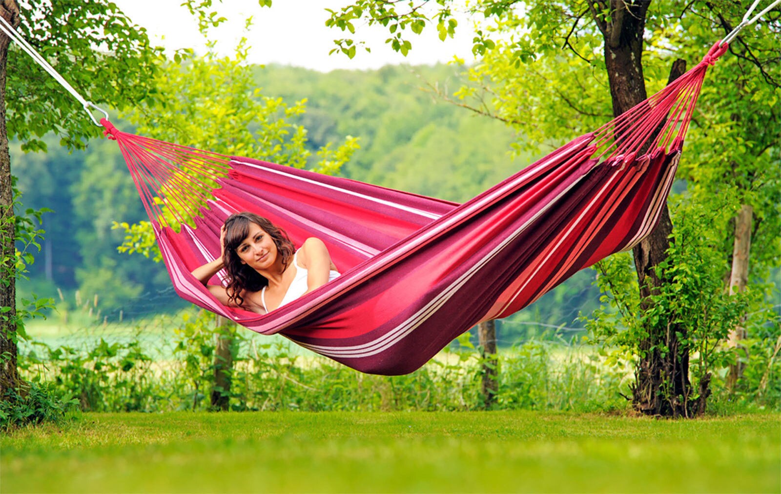 AMAZONAS Salsa XL Reise Tuch Hängematte Wetterfest Single Garten Camping 150kg Farbe: Blau
