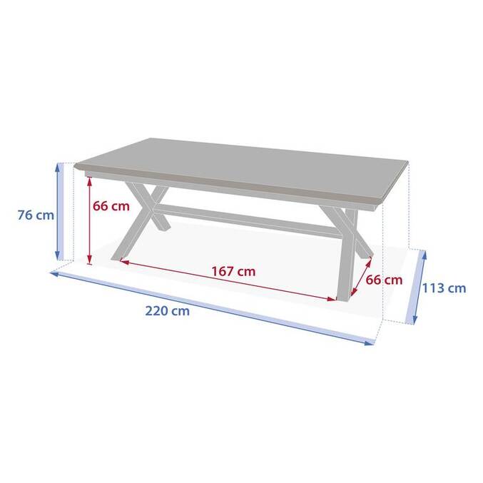 Table de jardin extensible AXIOME Lin & Argile