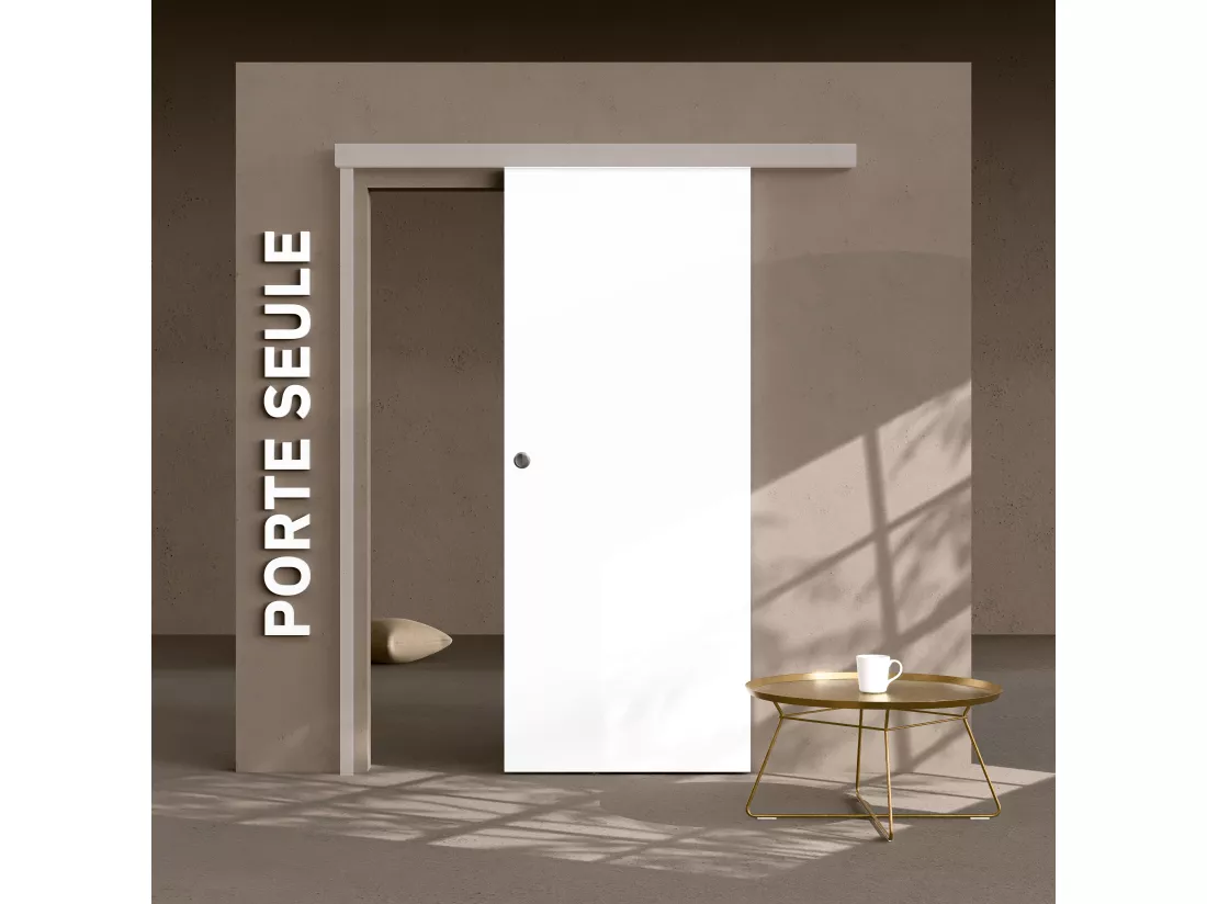 Porte Coulissante Seule - Prépeinte Plane 83 cm