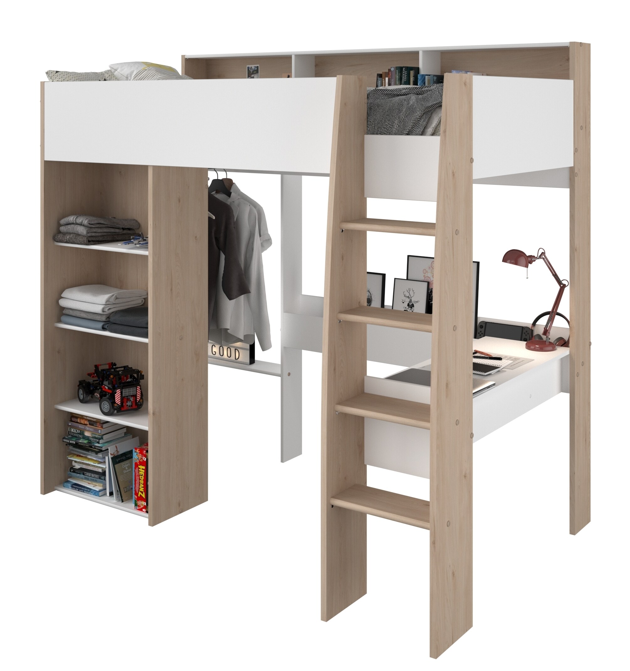Parisot Hochbett Shelter 11 Eiche Jackson