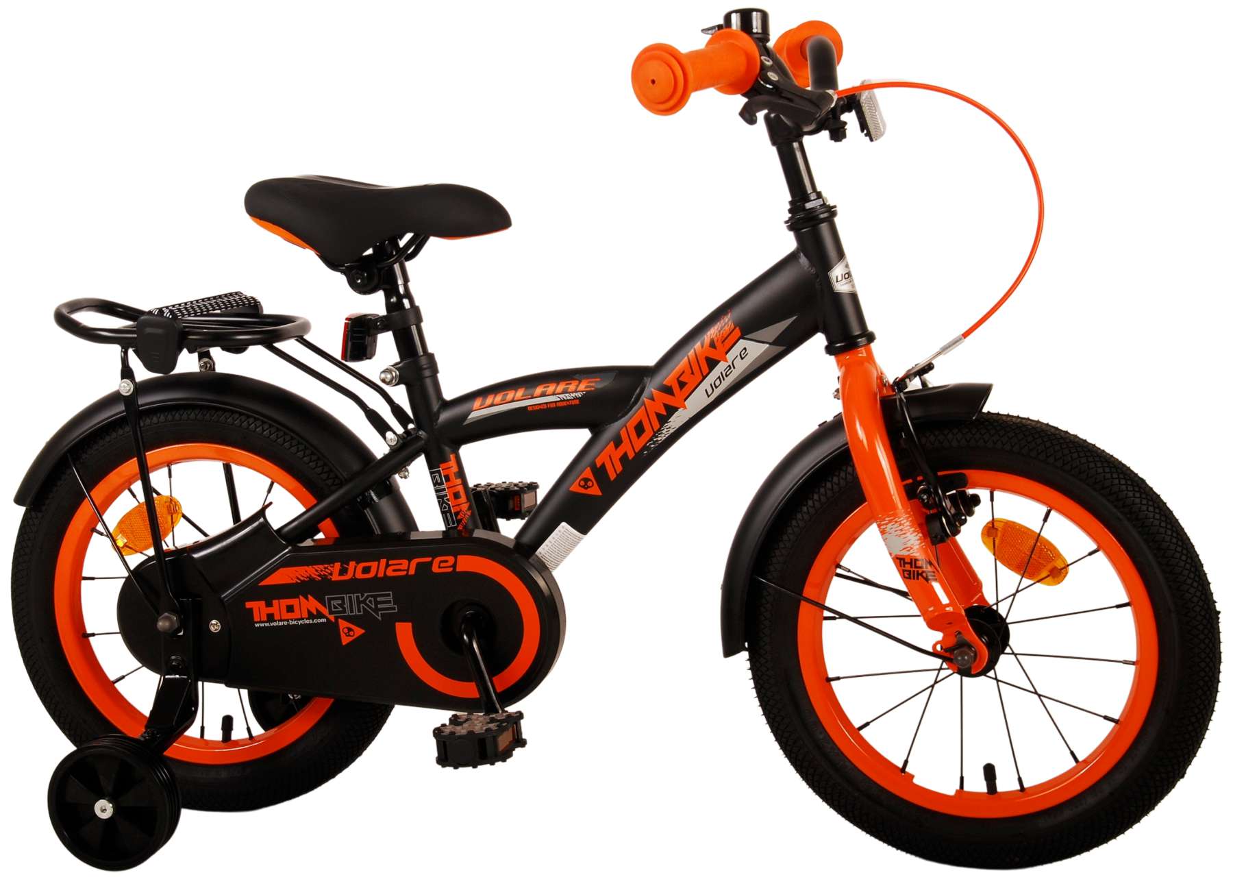Kinderfahrrad Thombike für Jungen 14 Zoll Kinderrad in Schwarz Orange