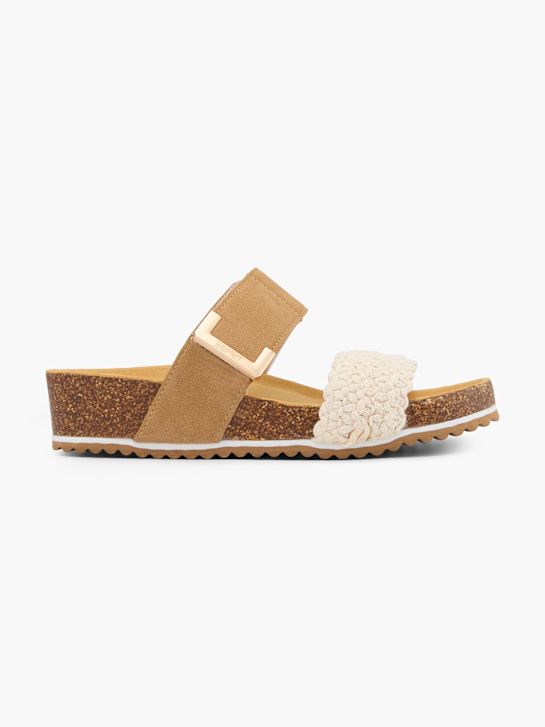 ESPRIT Tieffussbett-Pantolette Cognac